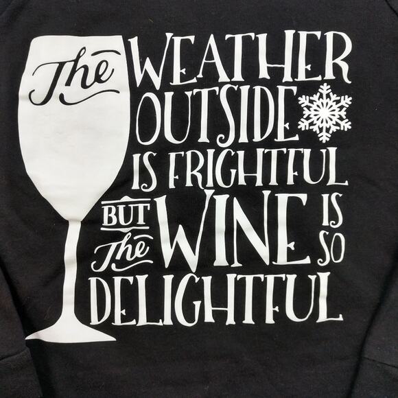 Black Frightful Weather Delightful Wine Fleece Top size Small - Picture 2 of 5
